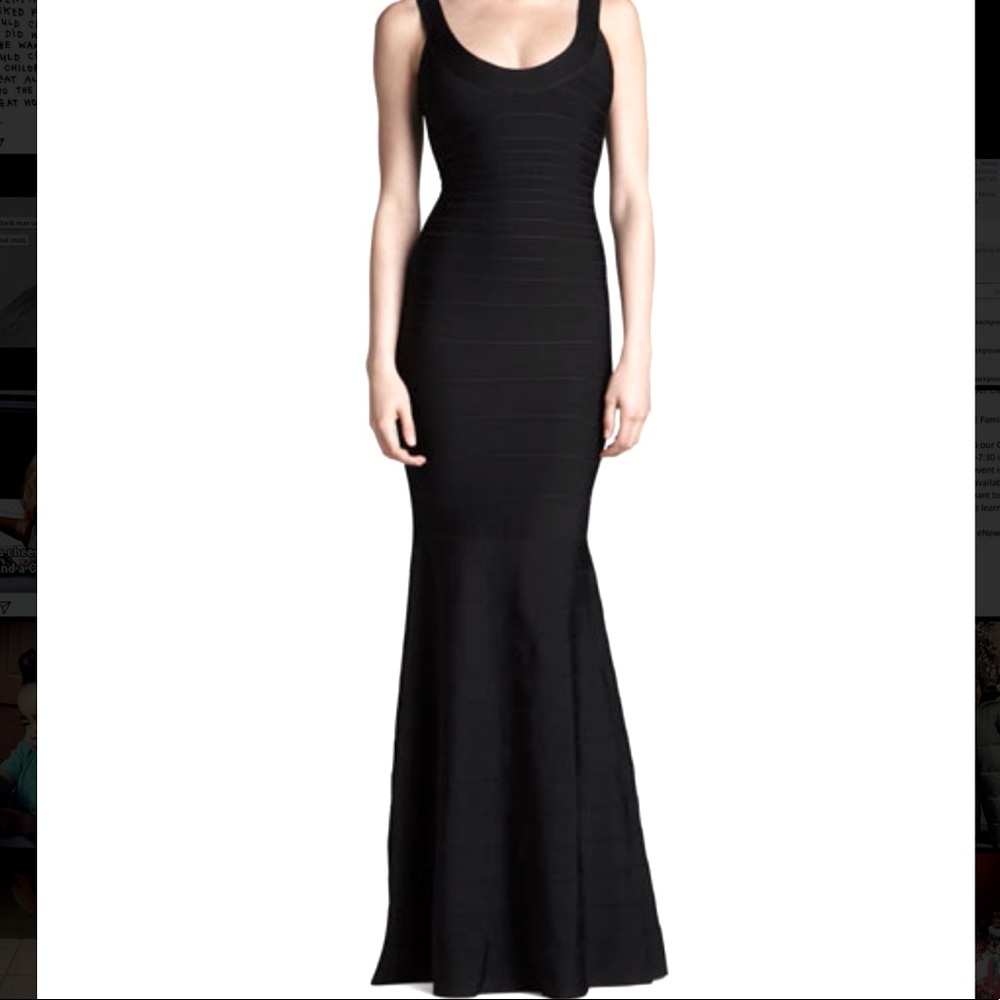 HERVE LEGER scoop neck Mermaid gown